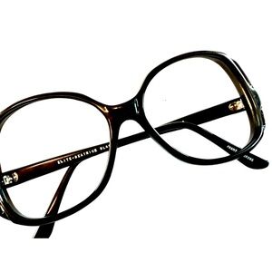 1980’s Vintage Black Oversized Eyeglasses with Cutouts, by Elite Optical, Unworn